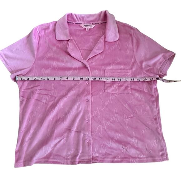 Juicy Couture Pink Women's Pajama short Set ~ soft to the touch velour ~ size XL - Picture 5 of 10